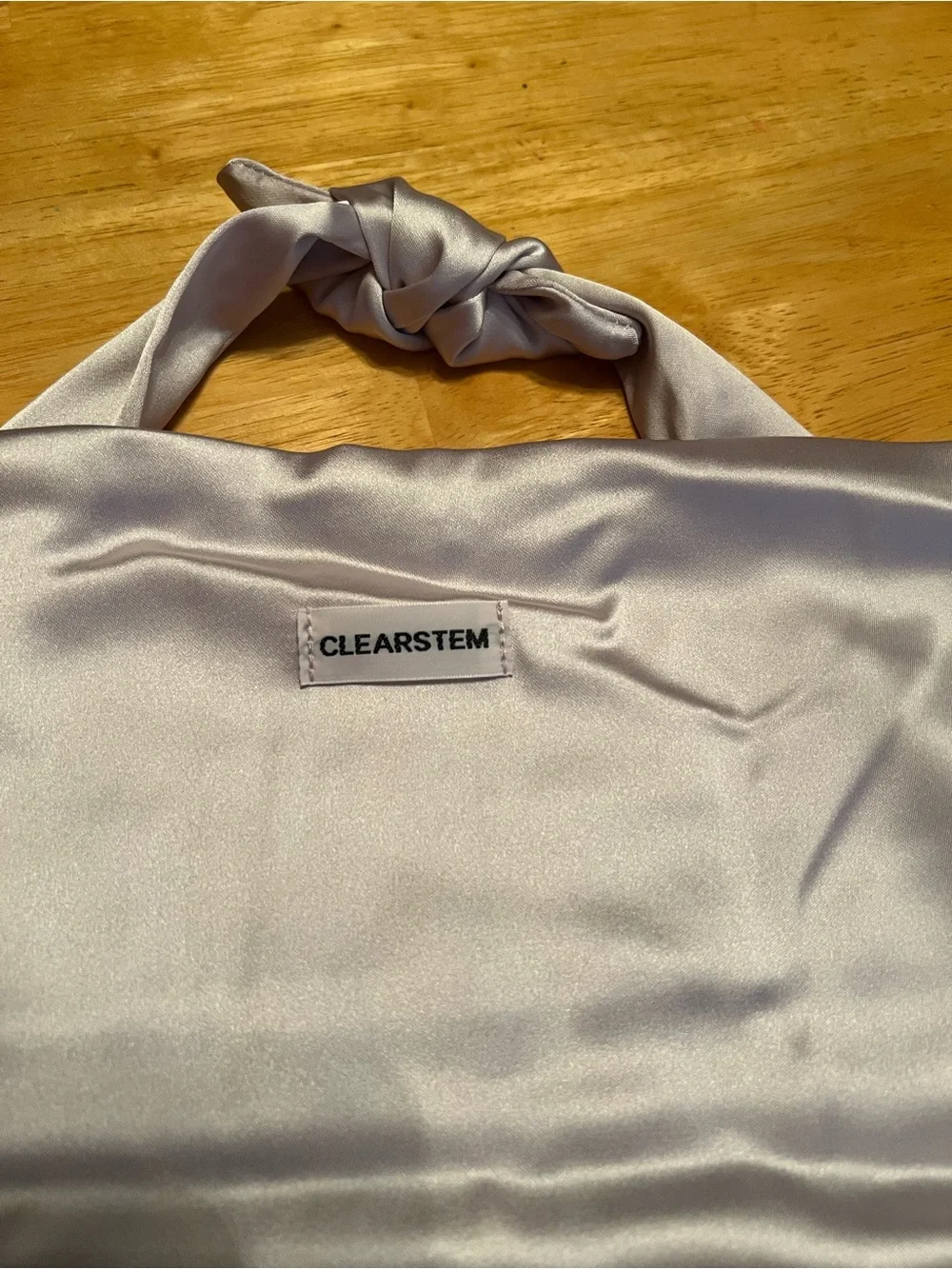 CLEARSTEM Satin Knot-Handle bag